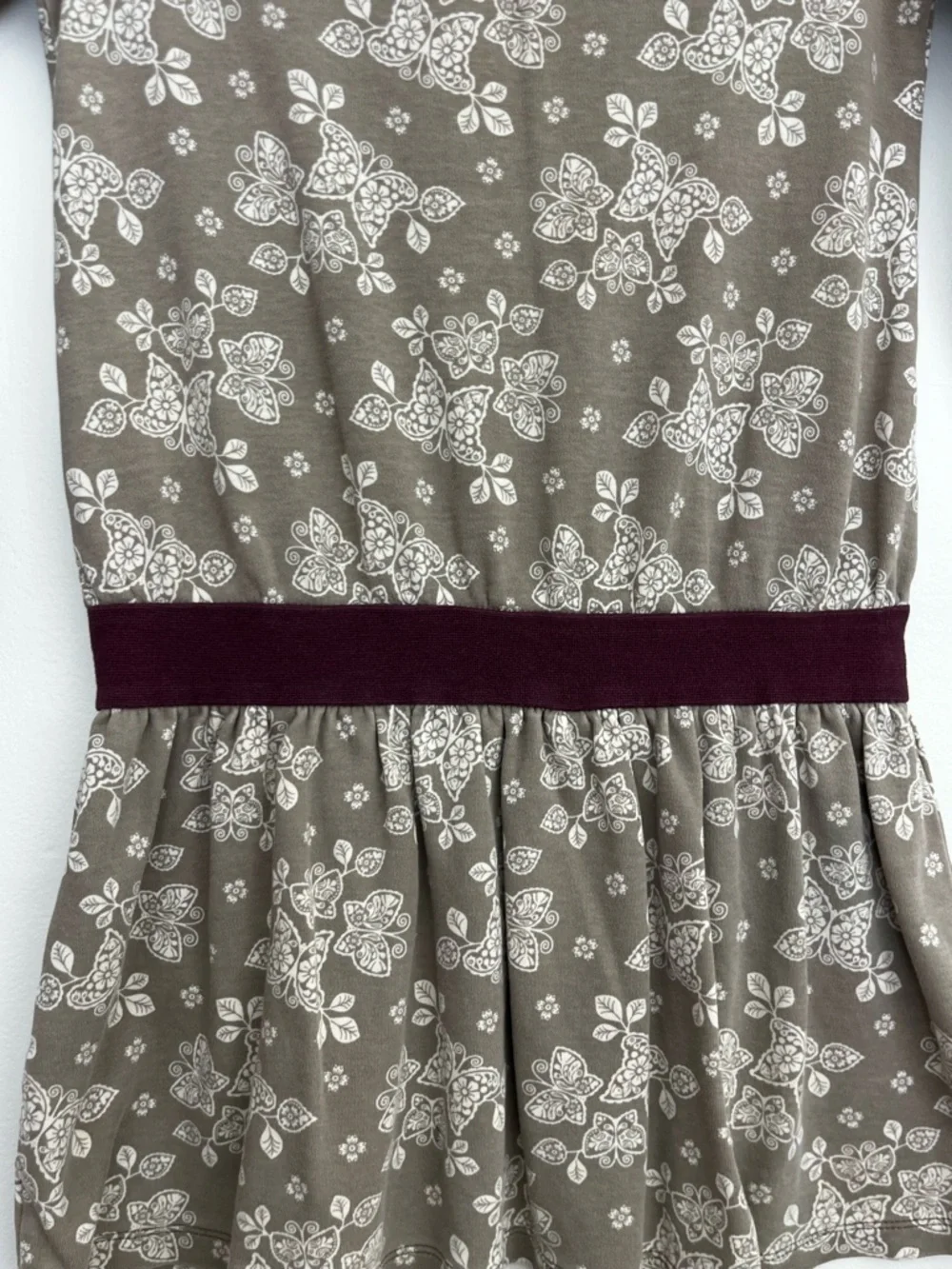 Tea Collection Girls 7 Floral Butterflies Fit & Flare Long Sleeve Dress Cotton